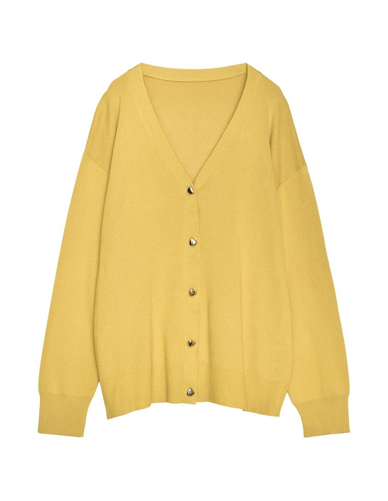 [神山まりあさん着用][2024SS COLLECTION]ミラノリブハートボタンニットカーディガン