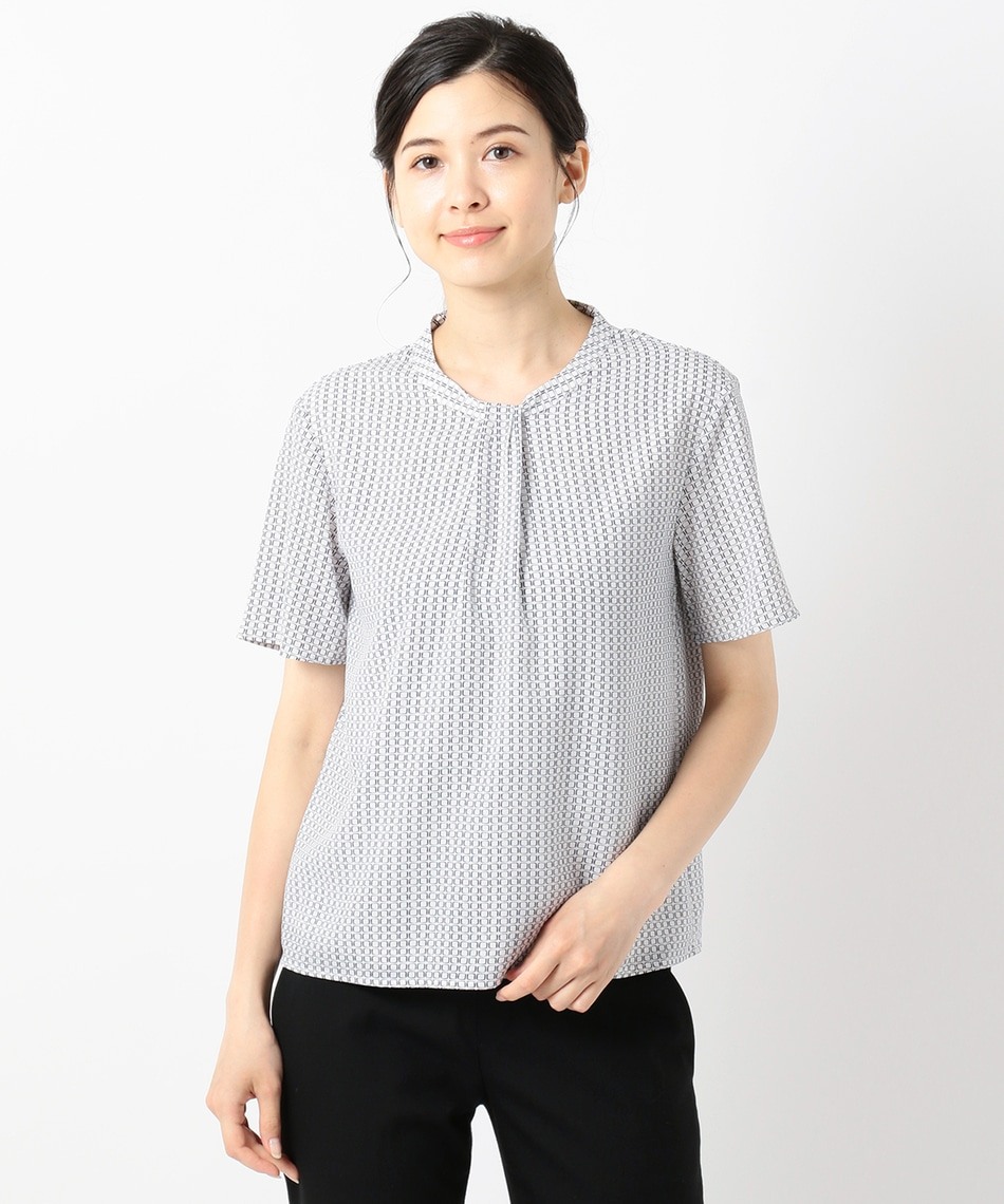 幾何プリントジャージー カットソー