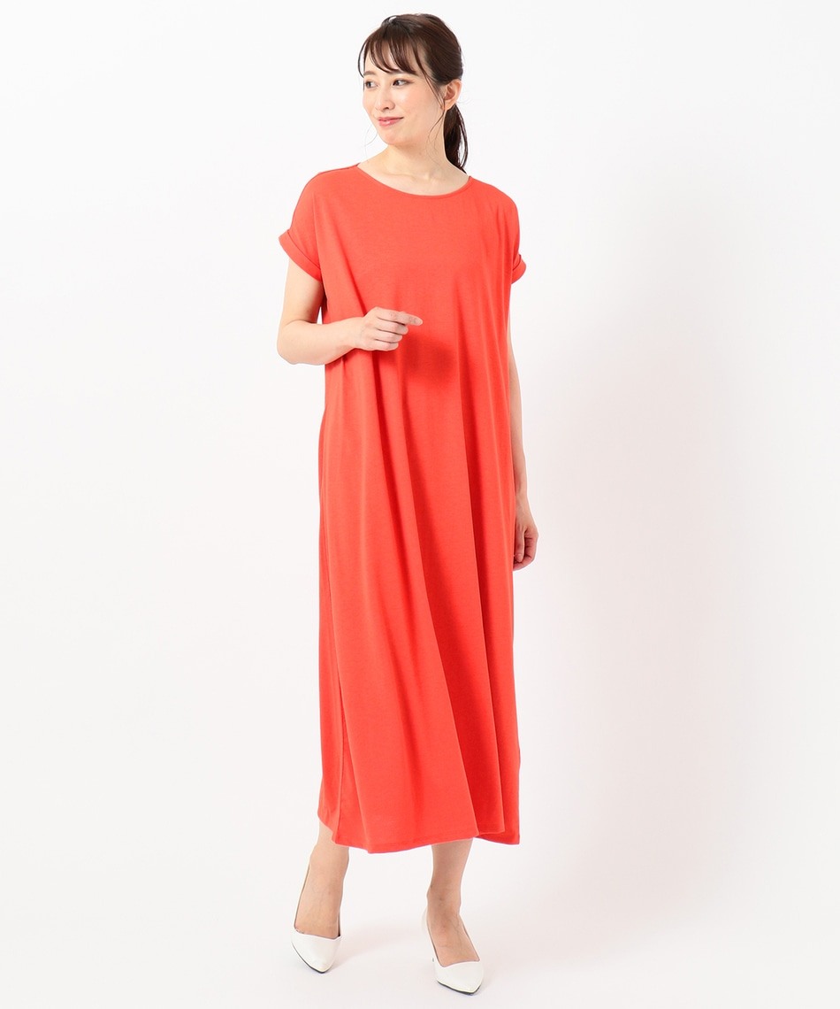 【吸水速乾・UVカット】ドライハイゲージ天竺 Tシャツワンピース 【吸水速乾・UVカット】ドライハイゲージ天竺 Tシャツワンピース
