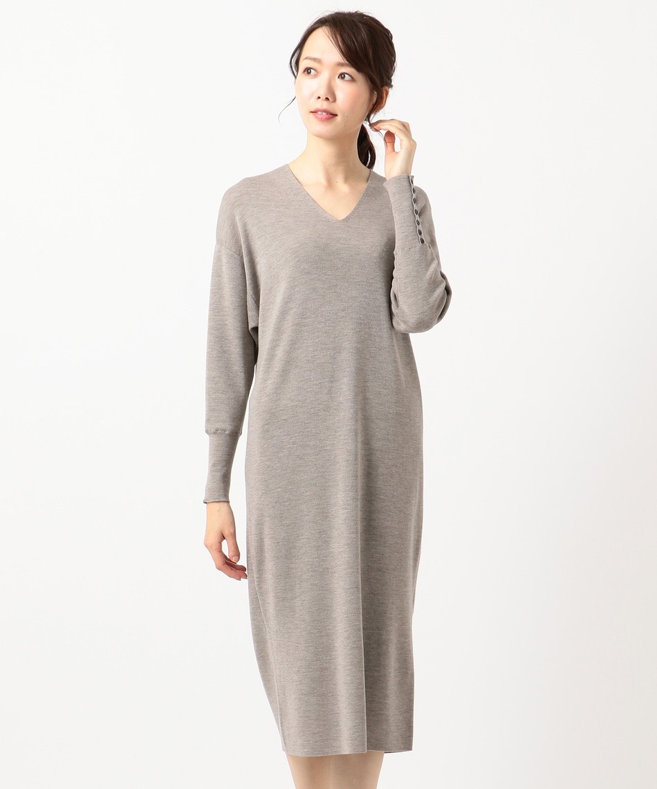 【2019冬のWEB限定】Vネック ニットワンピース