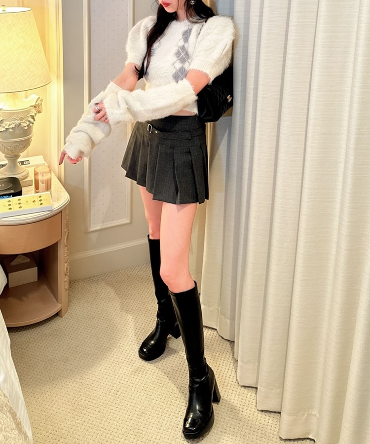 argyle arm warmer knit