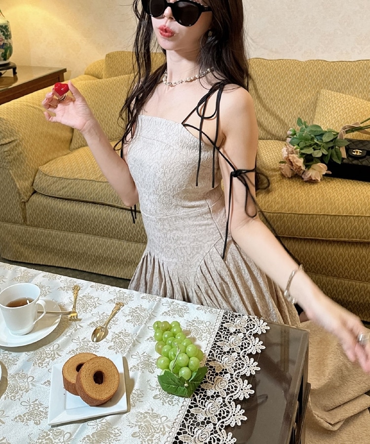 double ribbon tuck onepiece double ribbon tuck onepiece