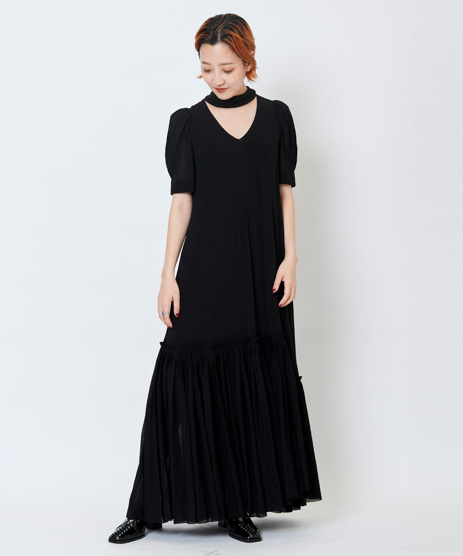 メッシュ２WAYボリュームワンピース