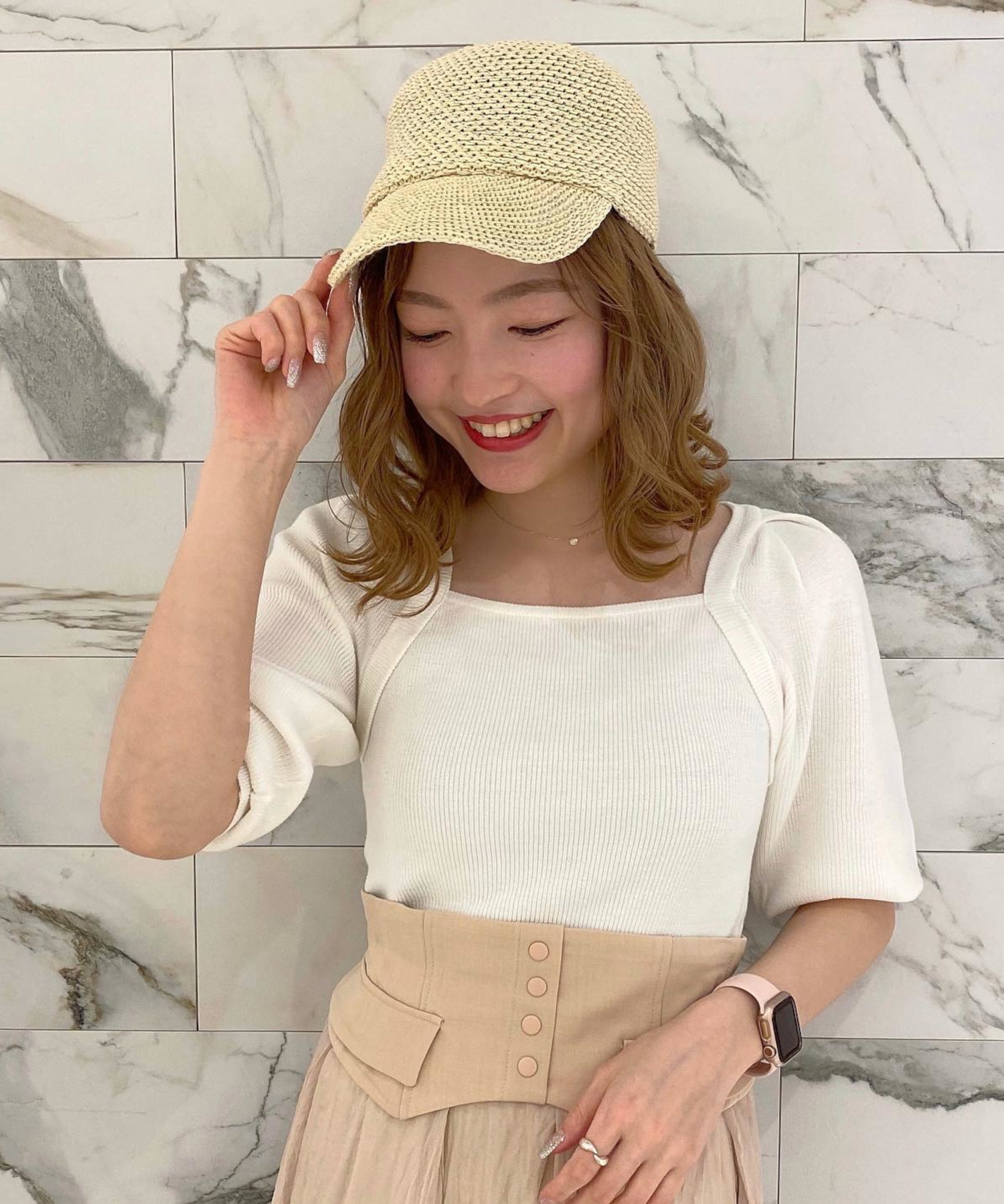 スクエアネックニットプルオーバー スクエアネックニットプルオーバー