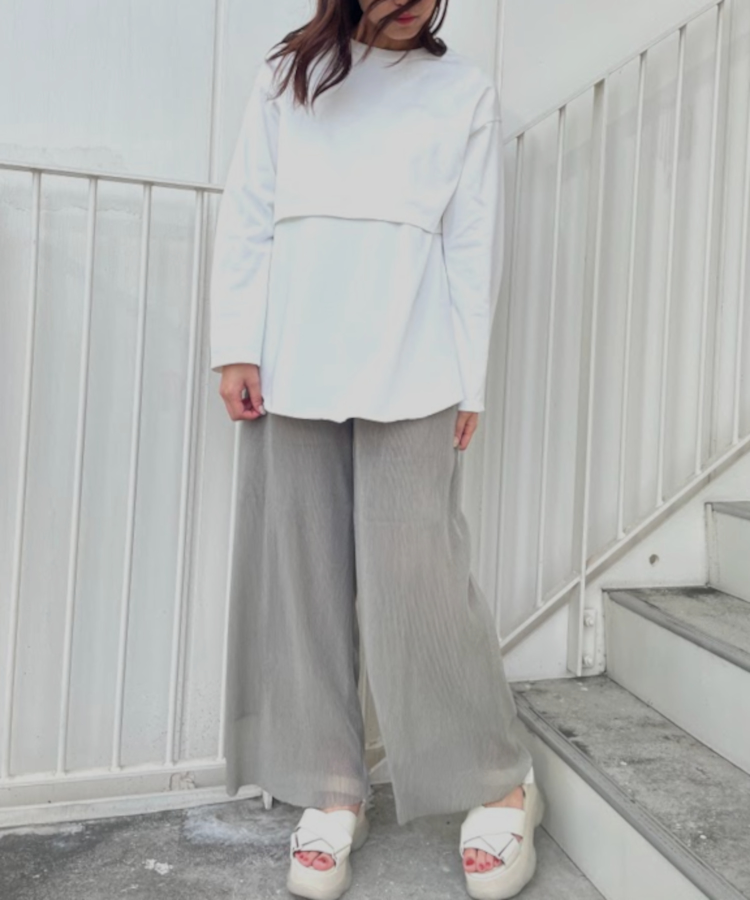 【予約商品】カットソープリーツパンツ