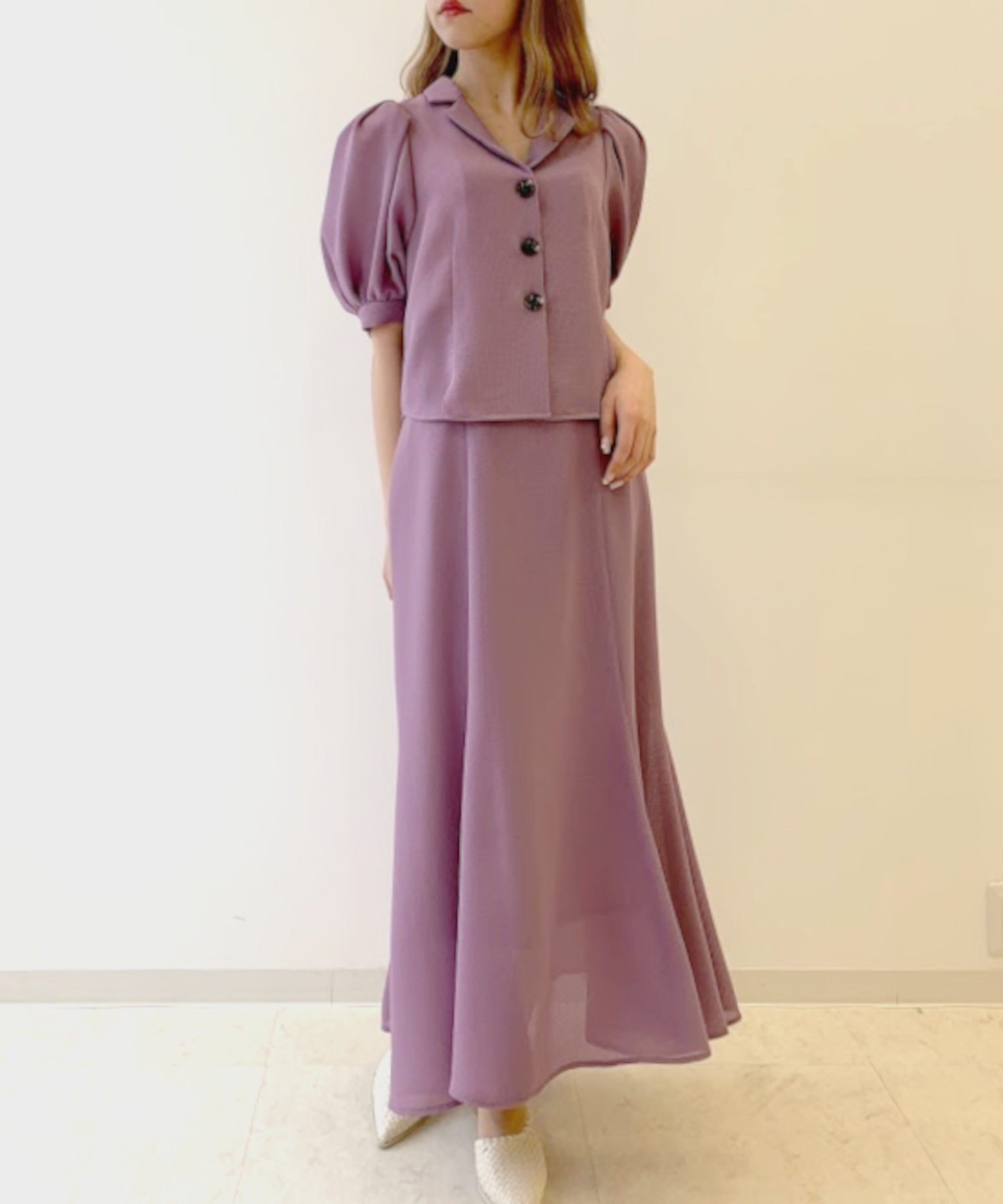 【予約商品】パフスリーブシャツブラウス