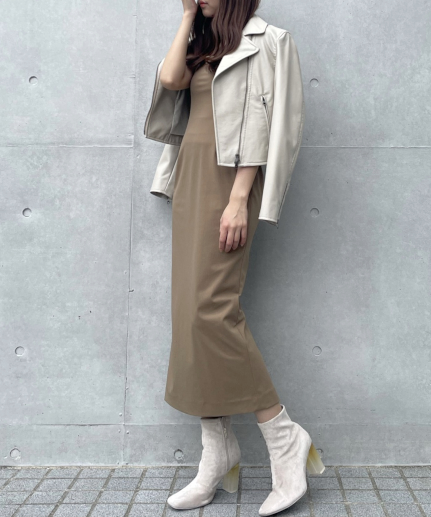 ペンシルストレッチワンピース