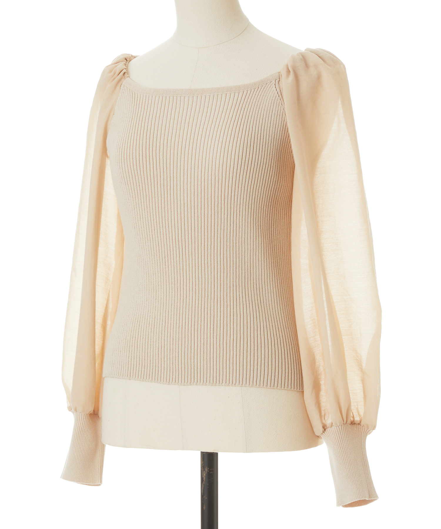 パフスリーブリブニット パフスリーブリブニット