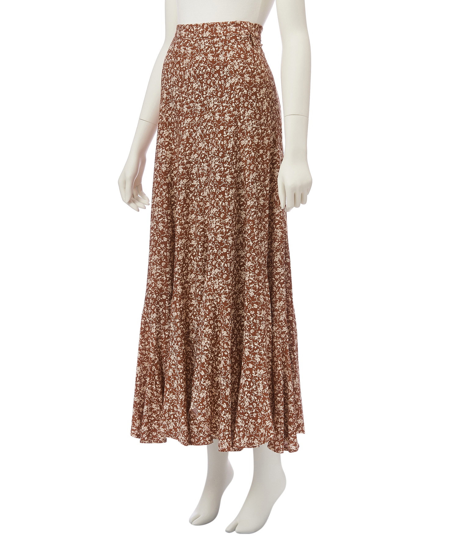 エスカルゴフラワープリントスカート