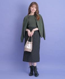 【Arpege story限定】キルト風ジャガードＡラインスカート