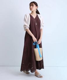 裾刺繍Aラインワンピース