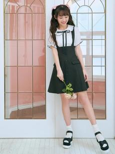 サスペンダーハイウエストフレアーSK