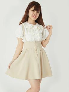 フロントボタンサスペンダースカート