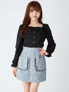 サテンフリルツイードSK