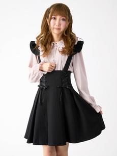 レースアップハイウエストフレアSK