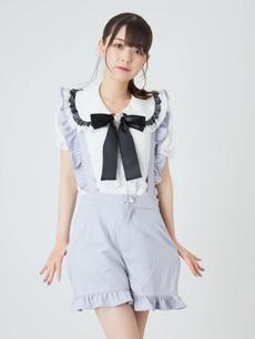 サス付きビジューボタンキュロット サス付きビジューボタンキュロット