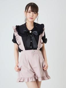 サス付きビジューボタンキュロット サス付きビジューボタンキュロット