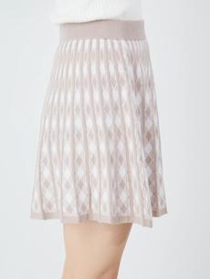 チェック柄プリーツニットスカート