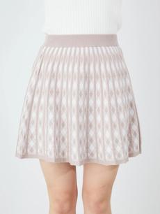 チェック柄プリーツニットスカート