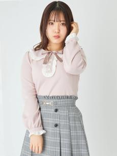 フロントビジュー配色フリルTOPS フロントビジュー配色フリルTOPS