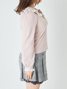 フロントビジュー配色フリルTOPS フロントビジュー配色フリルTOPS