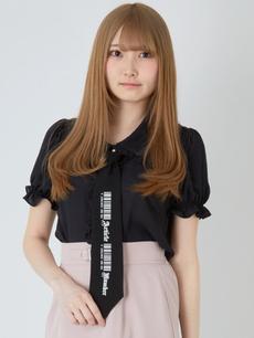 バーコードプリントネクタイブラウス バーコードプリントネクタイブラウス