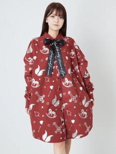 木馬箔プリントBigシャツ 木馬箔プリントBigシャツ