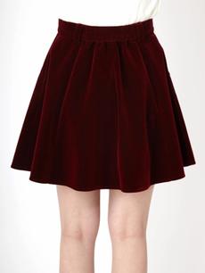 パールボタンベロアフレアスカート