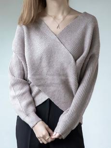 【RE ARRIVAL】cross design knit / beige