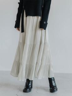 【NEW】tiered satin skirt