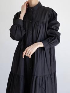 【NEW】tiered shirt onepiece / black
