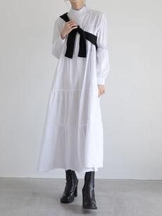 【NEW】tiered shirt onepiece / white