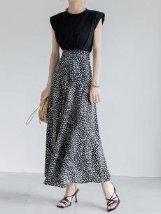 【NEW】leopard flare skirt