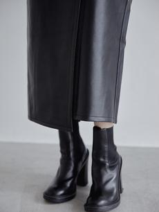 【NEW】 eco leather wrap skirt