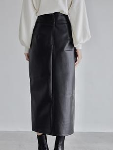 【NEW】 eco leather wrap skirt