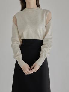 【NEW】 layered ensemble knit / ivory