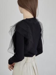 【NEW】 tulle frill cardigan / black 【NEW】 tulle frill cardigan / black