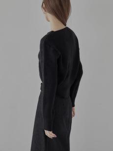 【NEW】 rib knit cardigan / black