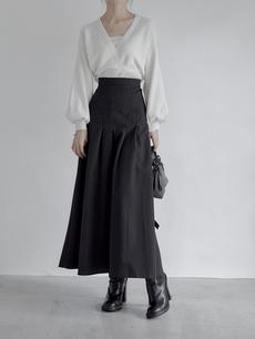 【RE ARRIVAL】 tuck volume long skirt