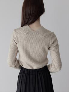 【RE ARRIVAL】 layered design rib knit / beige