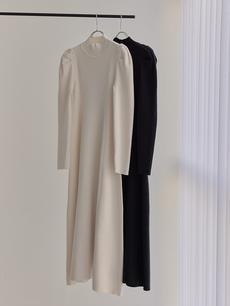 【RE ARRIVAL】 puff shoulder knit dress / black