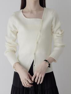 【RE ARRIVAL】button line asymmetry knit / ivory