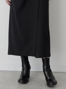 【NEW】 knot design wrap skirt / black