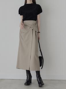 【NEW】 knot design wrap skirt / beige