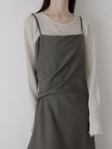 【NEW】 side drape cami dress/gray