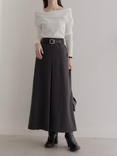 【NEW】 asymmetry collar rib knit 【NEW】 asymmetry collar rib knit
