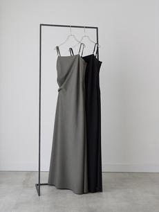 【RE ARRIVAL】 side drape cami dress/black