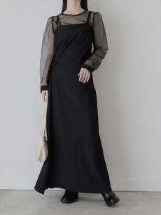 【RE ARRIVAL】 side drape cami dress/black