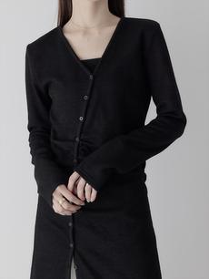 【NEW】 button line asymmetry dress / black