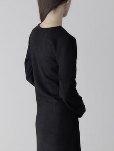 【NEW】 button line asymmetry dress / black